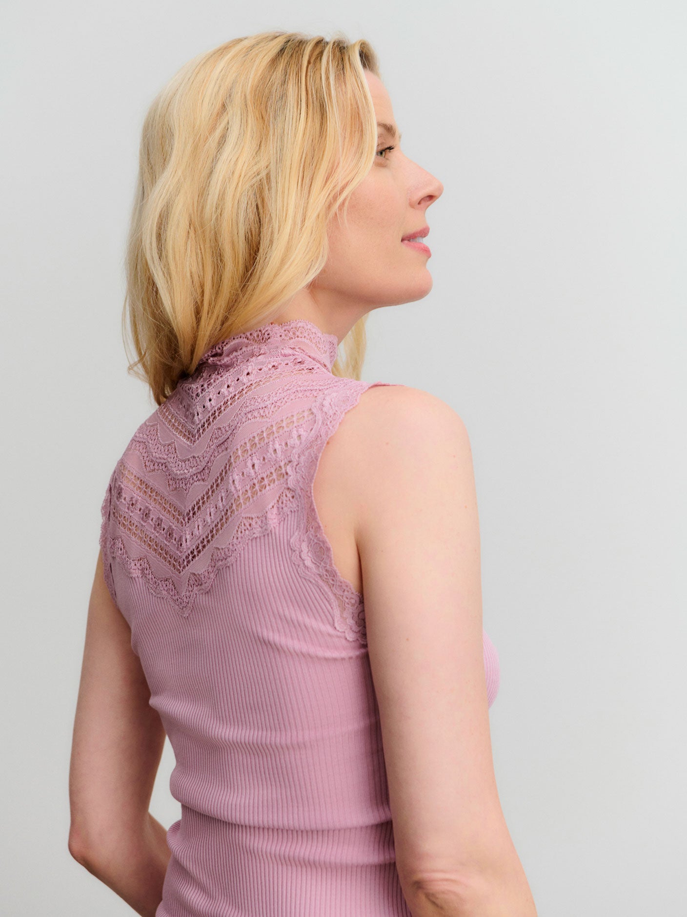 RWBenita Silk SL Turtleneck Lace Top TOP Rosemunde Woman