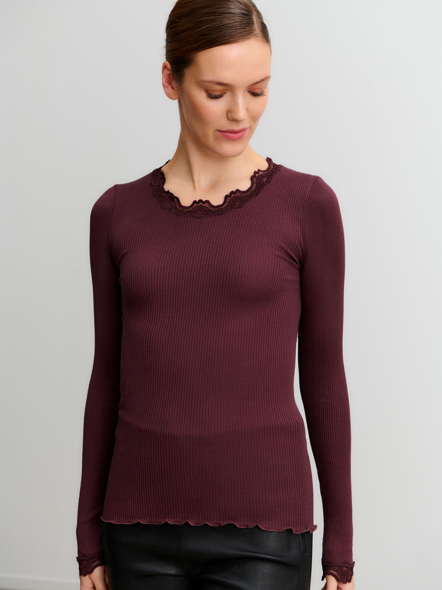 RWBabette Silk LS Lace T-shirt T-SHIRT LS Rosemunde Woman