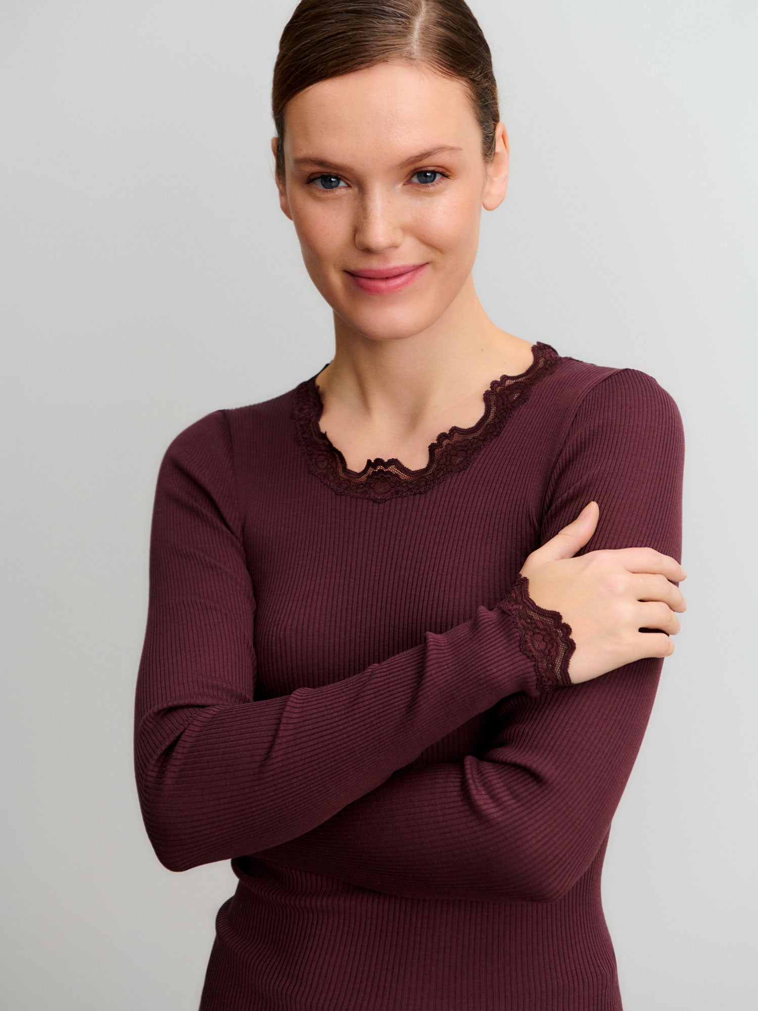RWBabette Silk LS Lace T-shirt T-SHIRT LS Rosemunde Woman
