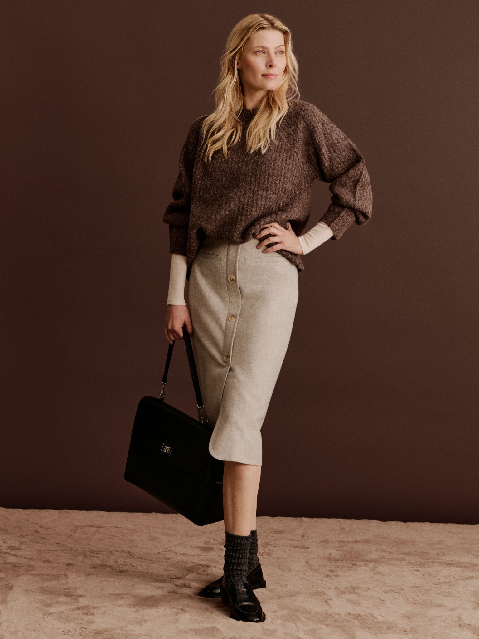 RWTulip Wool Blend LS Rib Knit Pullover PULLOVER Rosemunde Woman