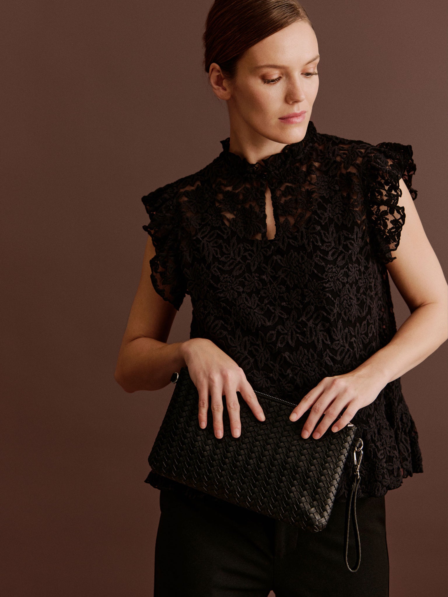 RWDelicia Lace SL Peplum Top TOP Rosemunde Woman