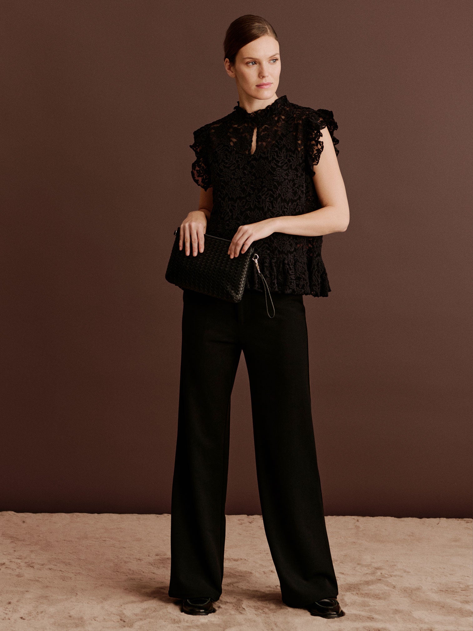 RWDelicia Lace SL Peplum Top TOP Rosemunde Woman