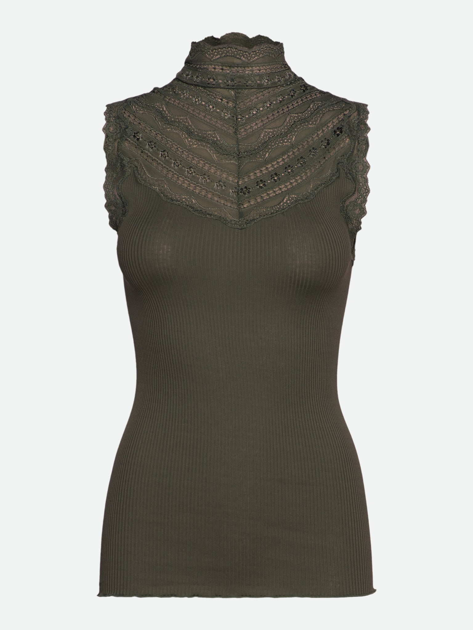 RWBenita Silk SL Turtleneck Lace Top TOP Rosemunde Woman L forrest night