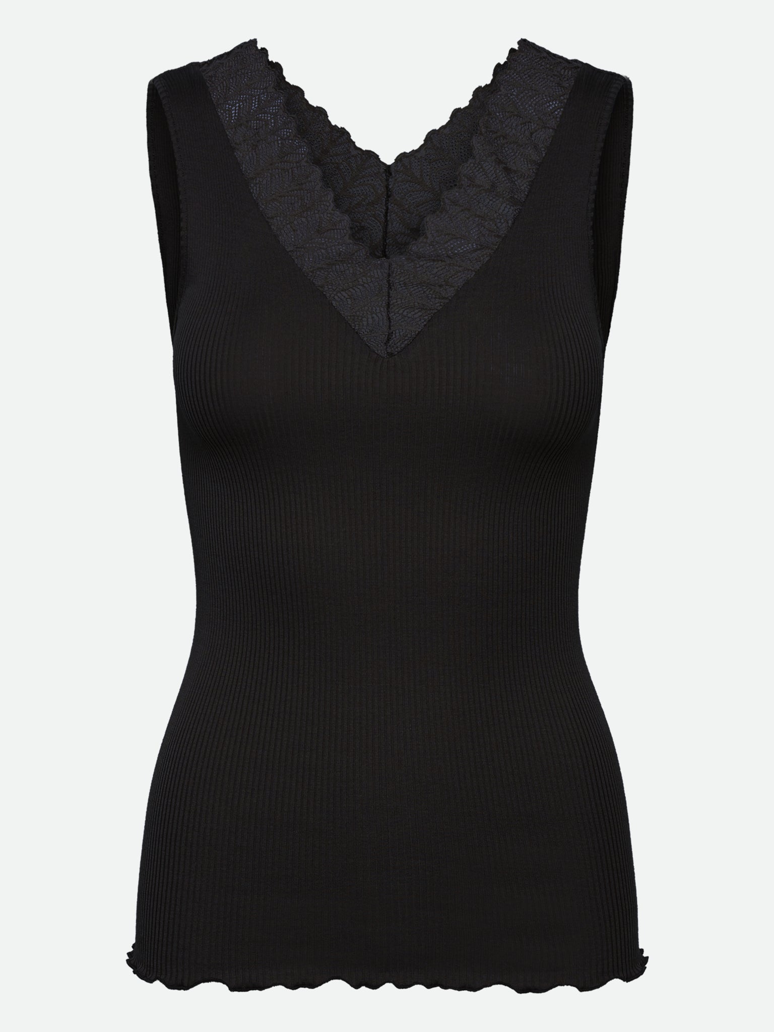 RWBeatha Silk SL Lace Top TOP Nantong Joyfull Fashion Co. Ltd. (USD) XS black