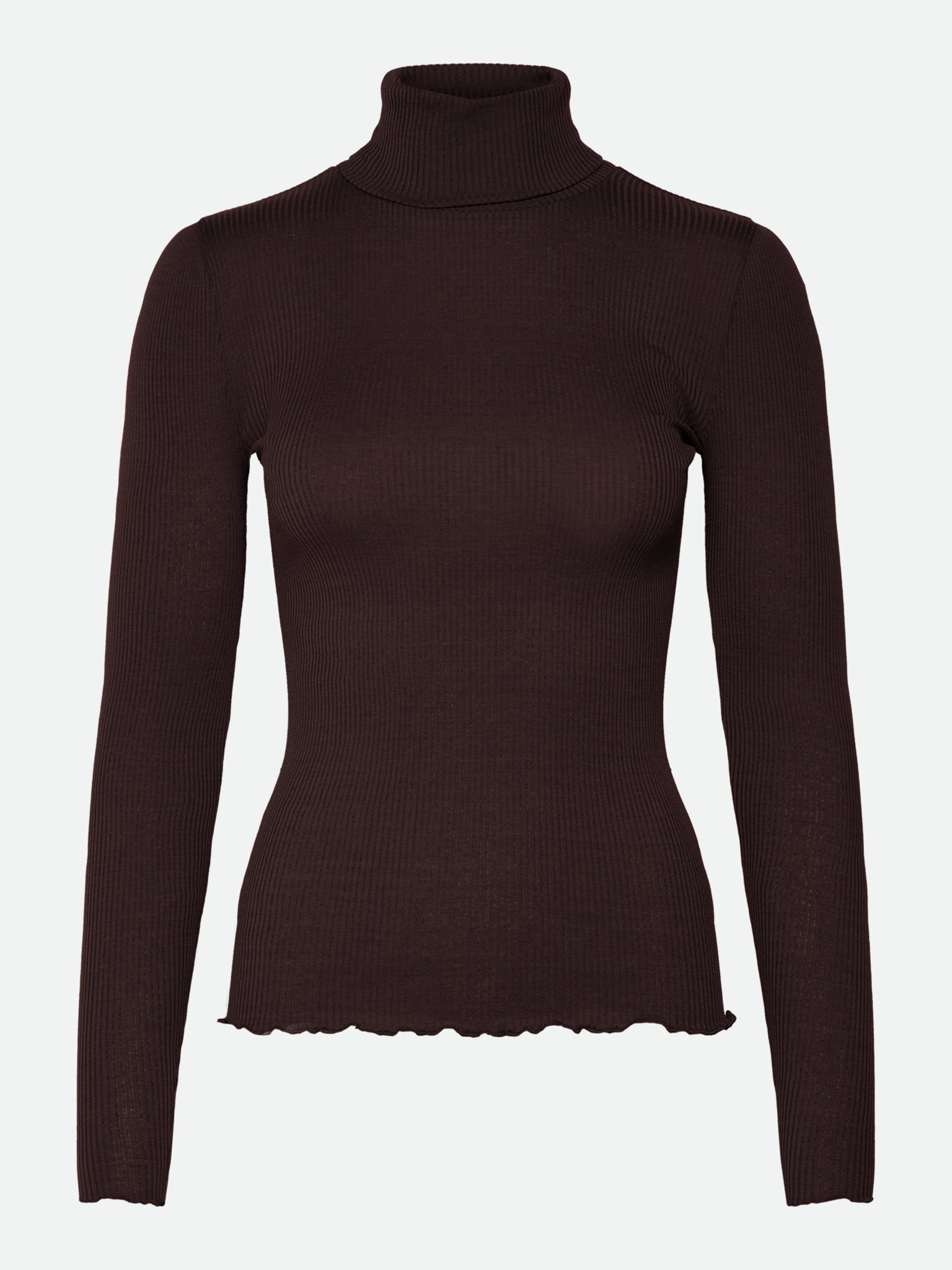 RWBeatha Silk LS Rollneck T-shirt T-SHIRT LS Rosemunde Woman XS ganache