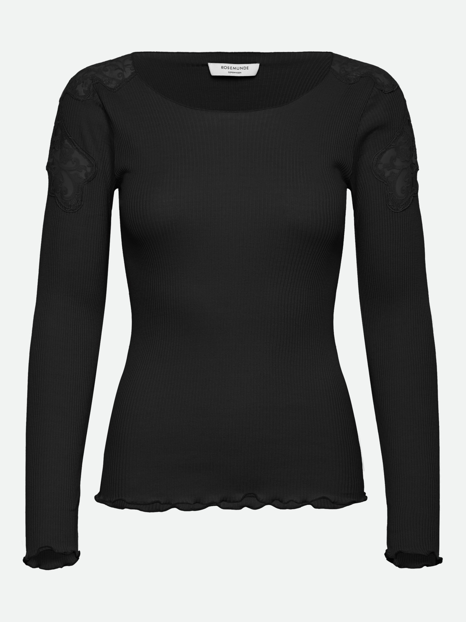 RWBaybay Long Sleeve Lace T-shirt T-SHIRT LS Rosemunde Woman XS black