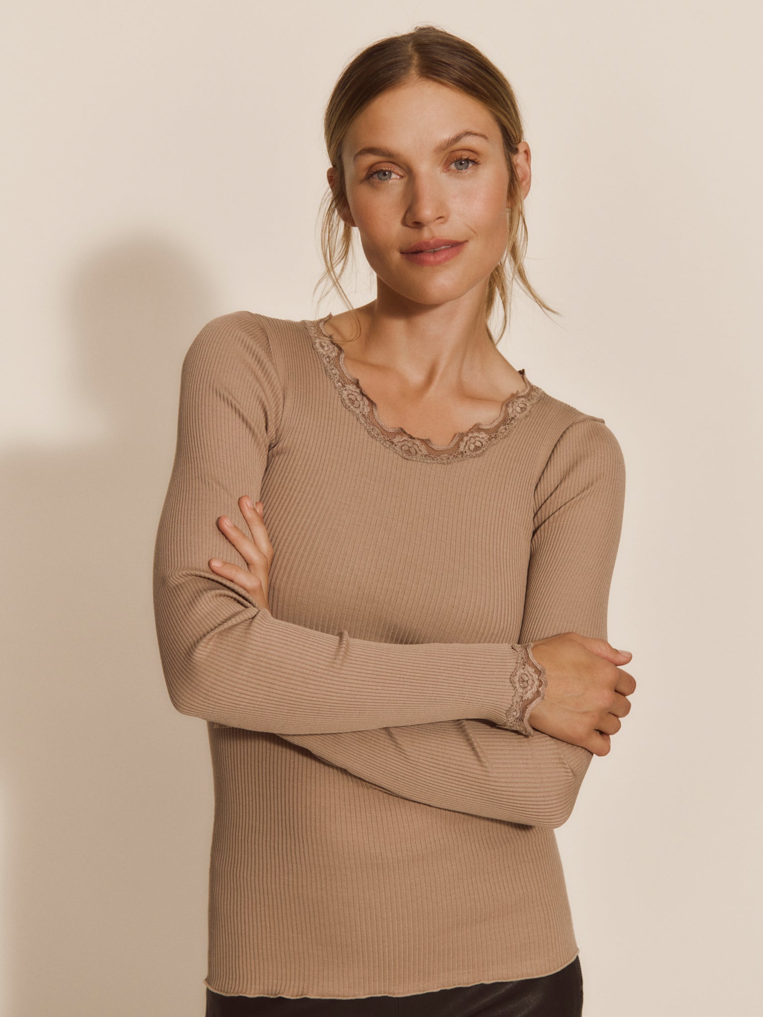 RWBabette Silke langærmet Blonde T-shirt