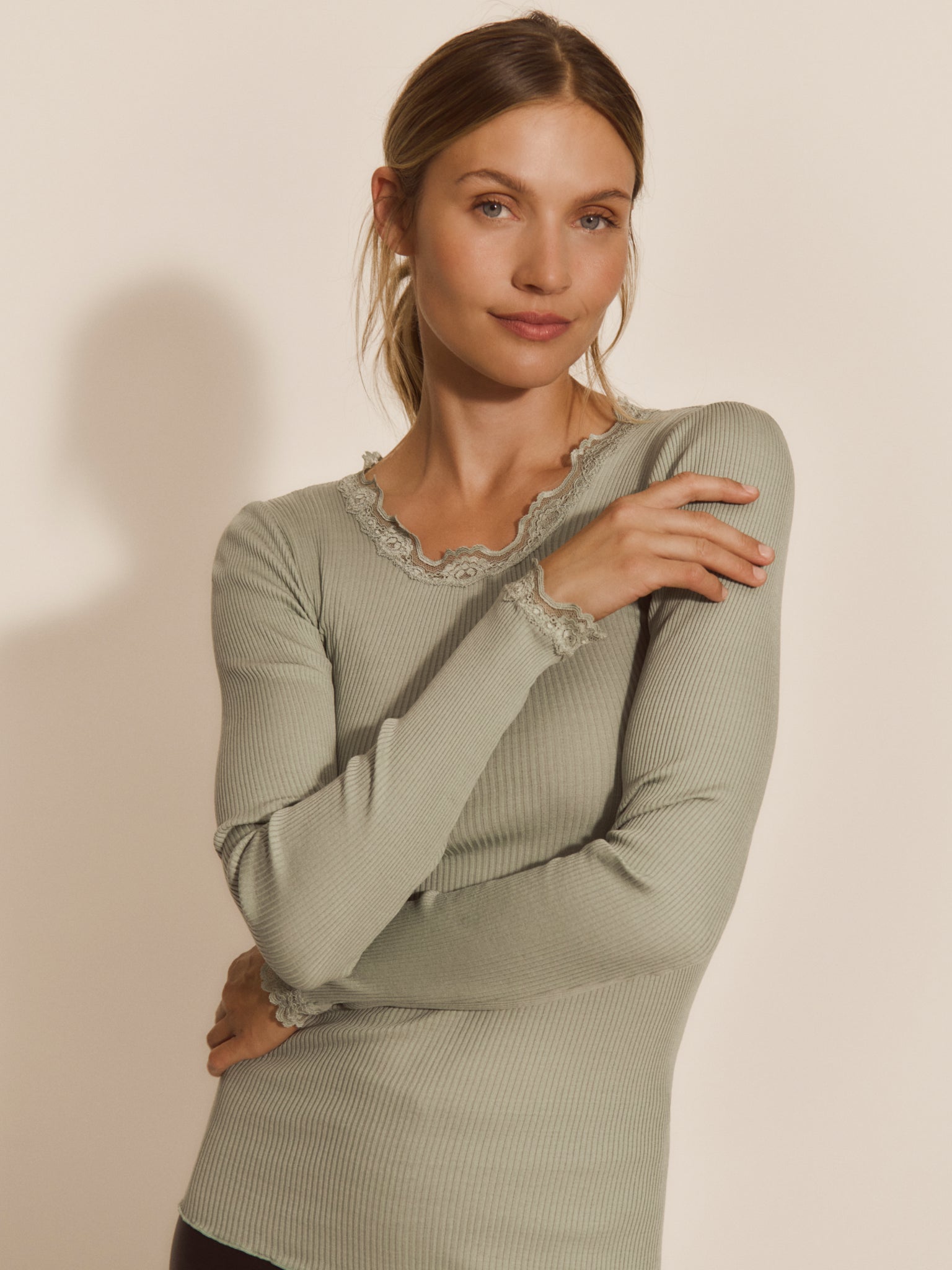 RWBabette Silke langærmet Blonde T-shirt