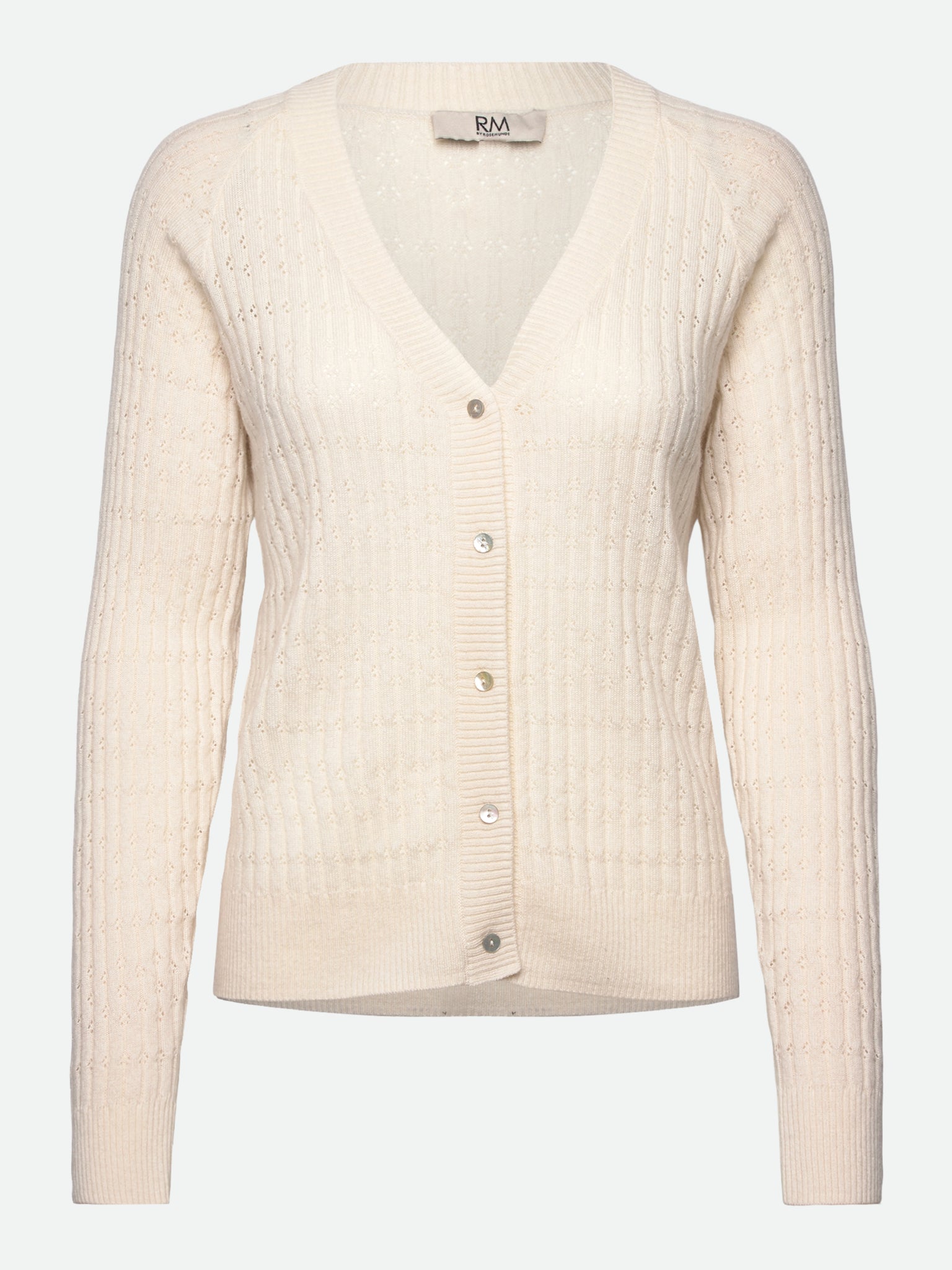 RMWSofia Pointelle LS Cardigan CARDIGAN Rosemunde Woman XS ivory