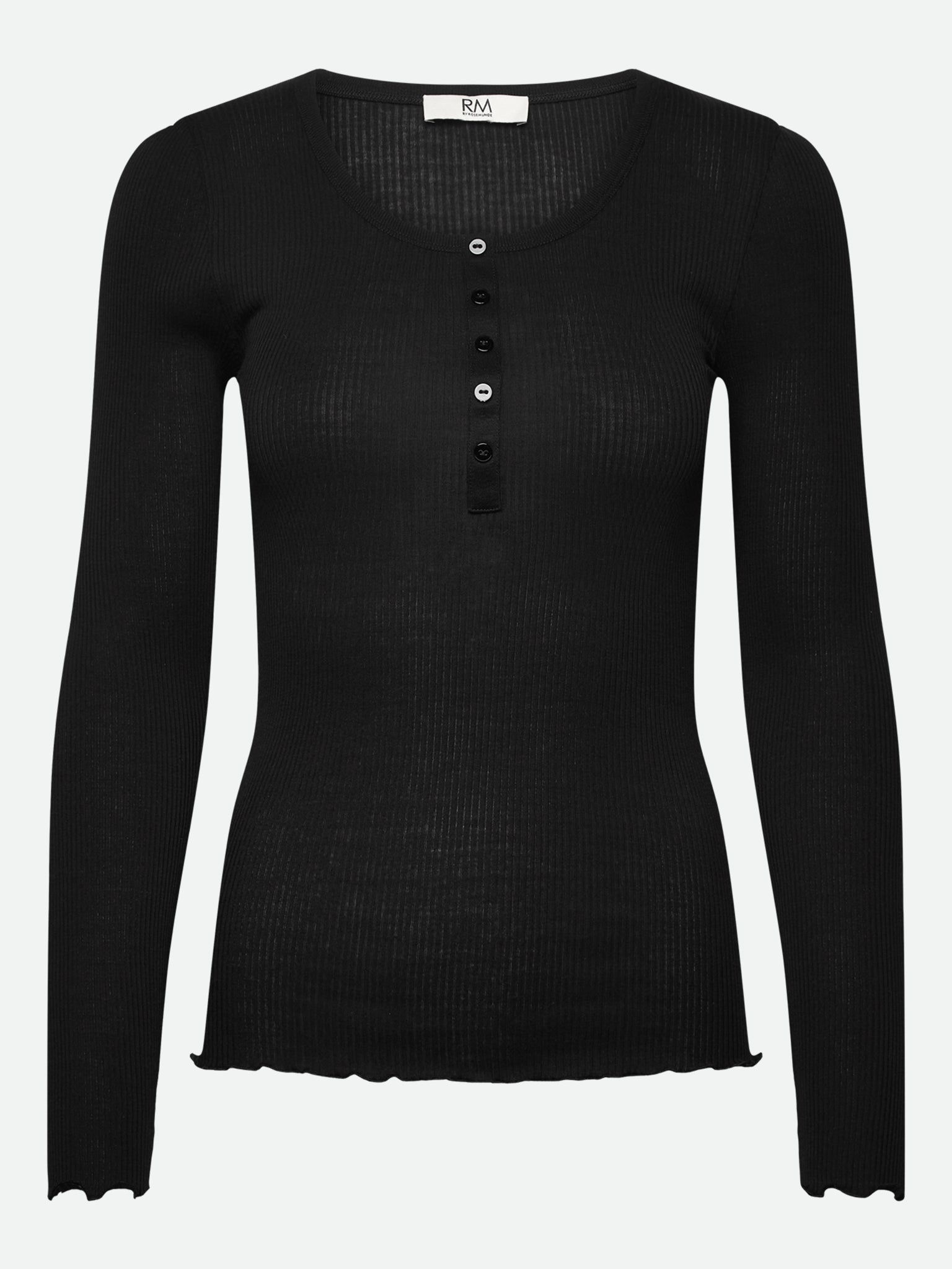 RMWBalta Modal LS Placket T-shirt T-SHIRT LS Rosemunde Woman XS black