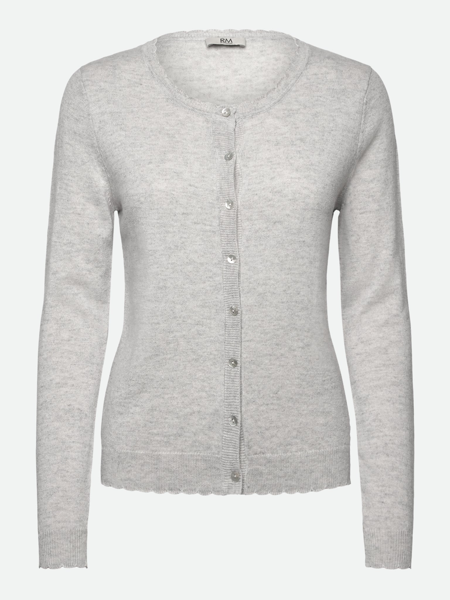RMWSofia Wool LS Scallop Edge Short Cardigan CARDIGAN Rosemunde Woman XS light grey melange