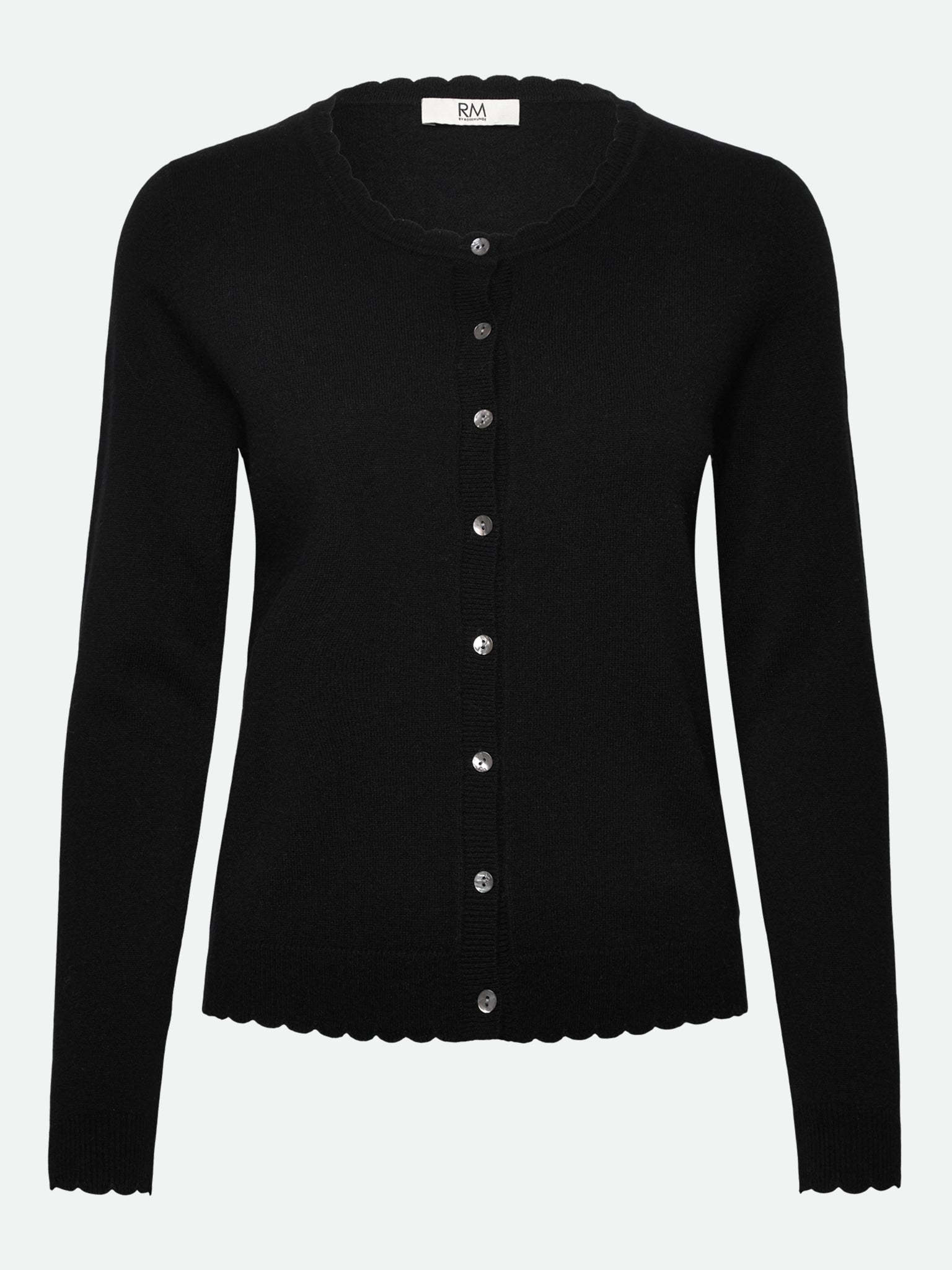 RMWSofia Wool LS Scallop Edge Short Cardigan CARDIGAN Rosemunde Woman XS black