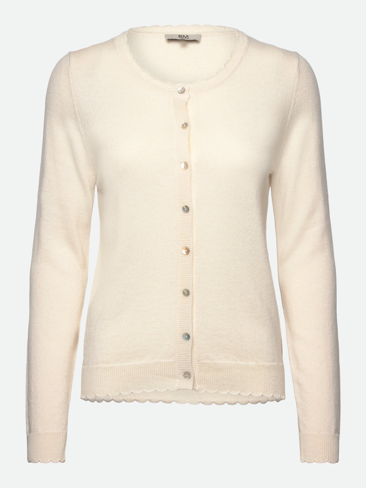 RMWSofia Wool LS Scallop Edge Short Cardigan CARDIGAN Rosemunde Woman XS ivory