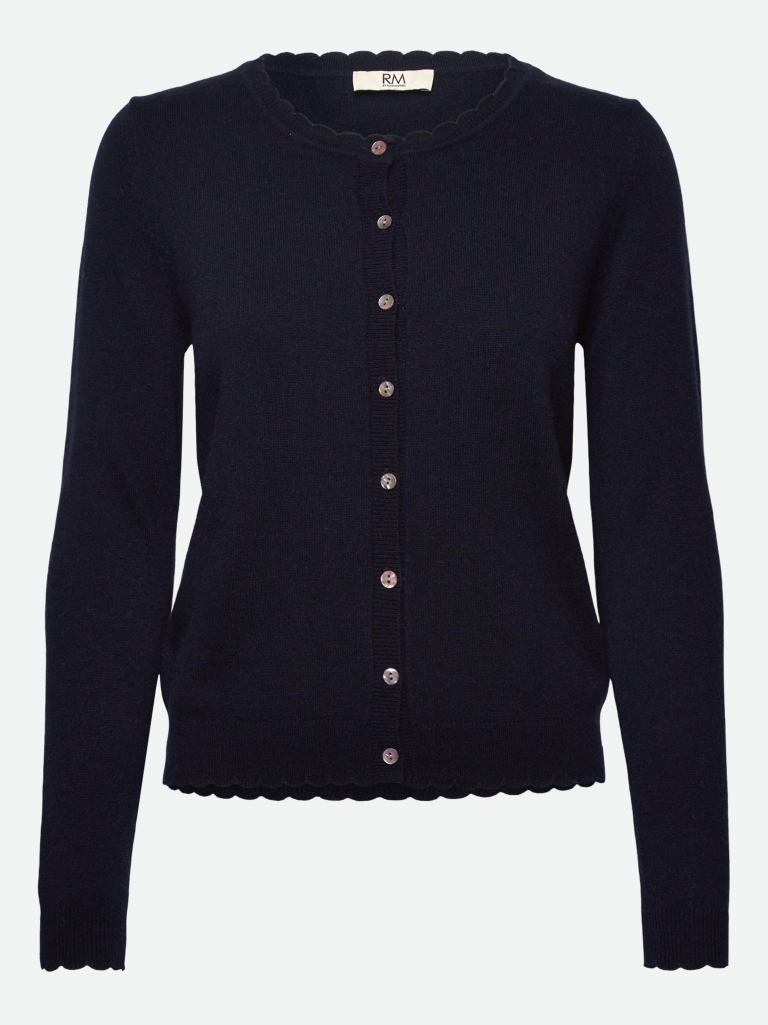 RMWSofia Wool LS Scallop Edge Short Cardigan CARDIGAN Rosemunde Woman XS navy