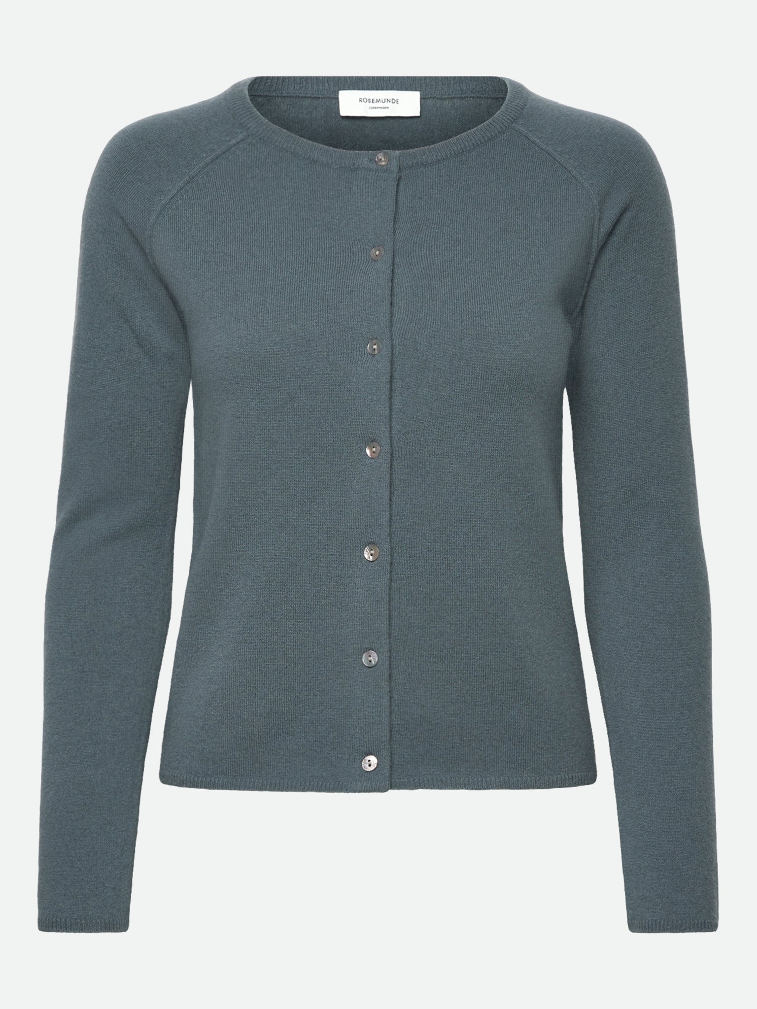RWLaica kasjmier vest met lange mouwen, ronde hals en raglanmouwen