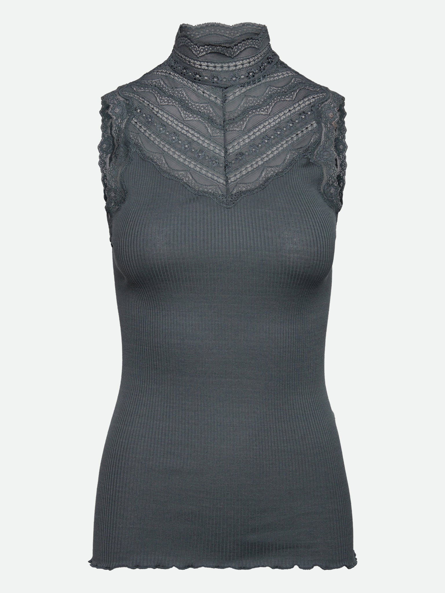 RWBenita Silk SL Turtleneck Lace Top TOP Rosemunde Woman XS stormy weather