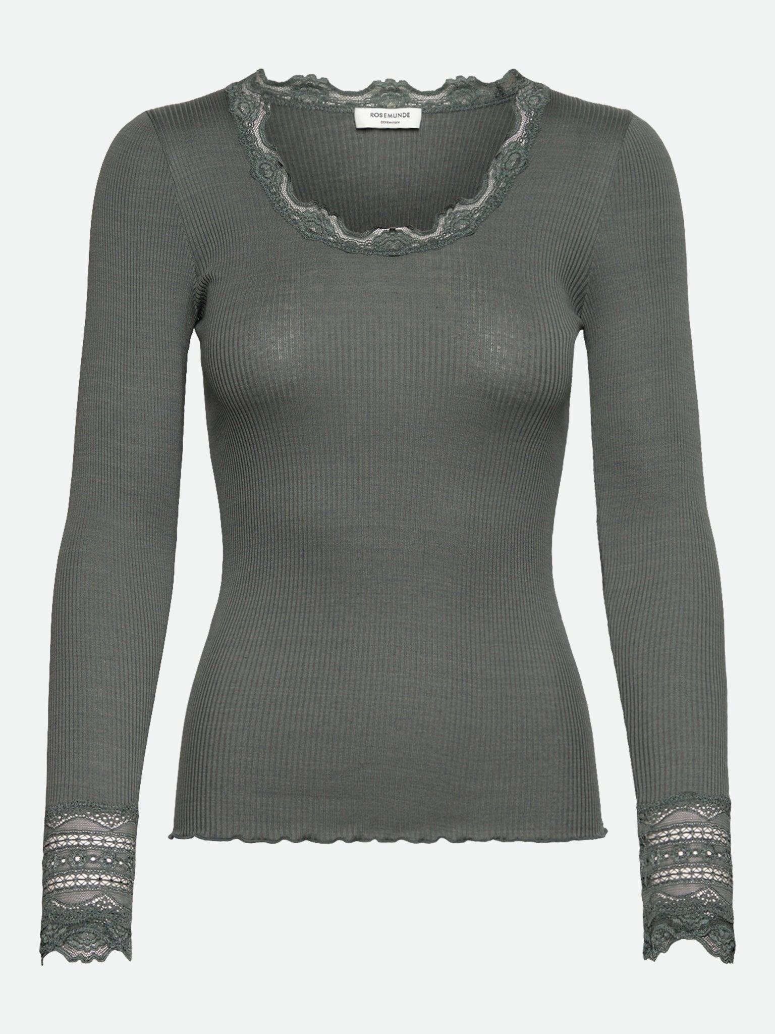 RWBenita Silk LS O-neck Lace T-shirt