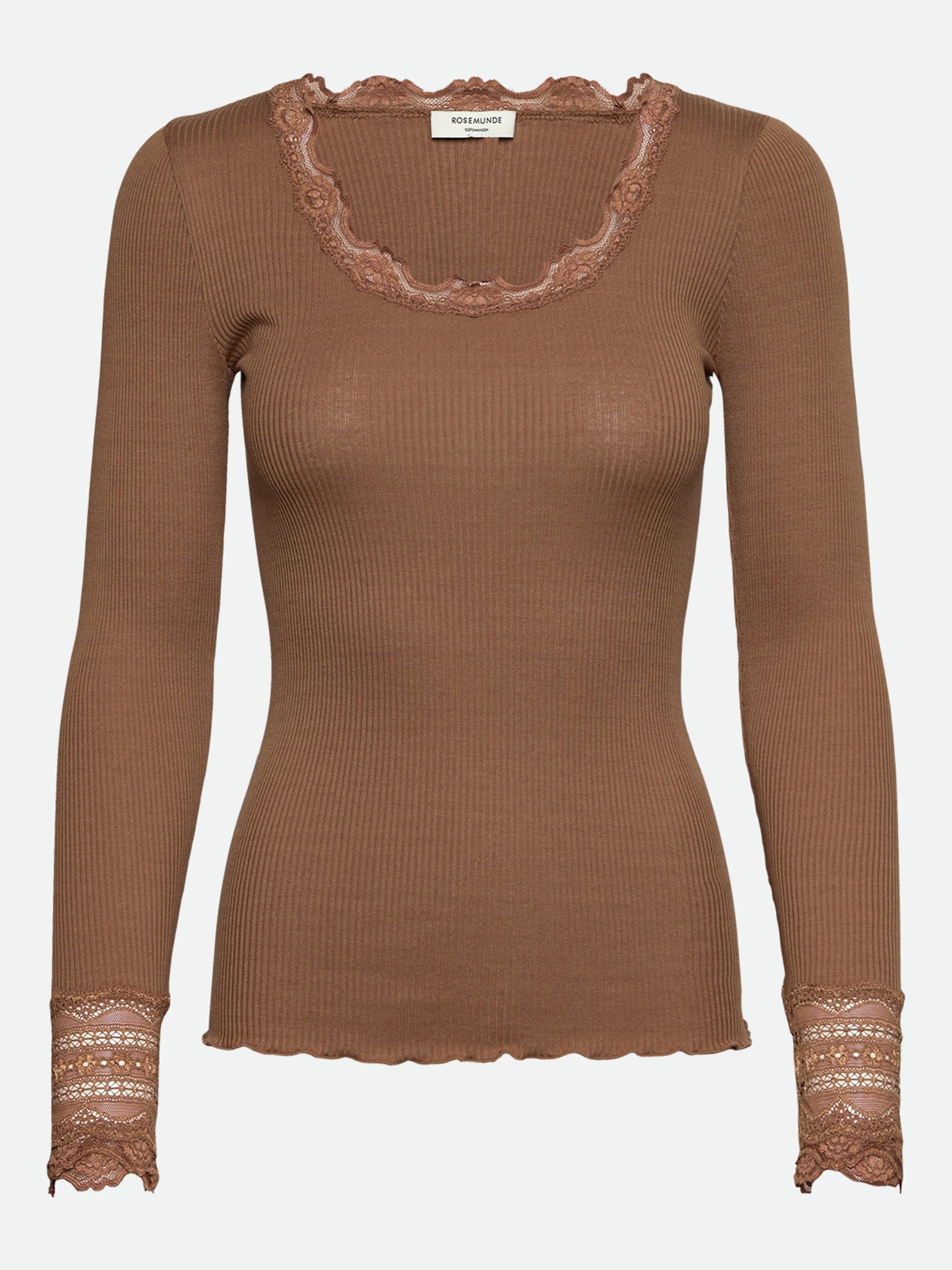 RWBenita Silk LS O-neck Lace T-shirt