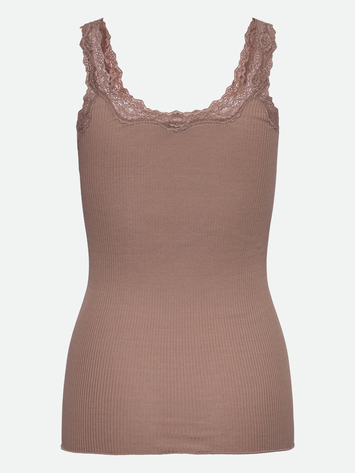 RWBabette Silke SL-top med dyp rygg og blonder