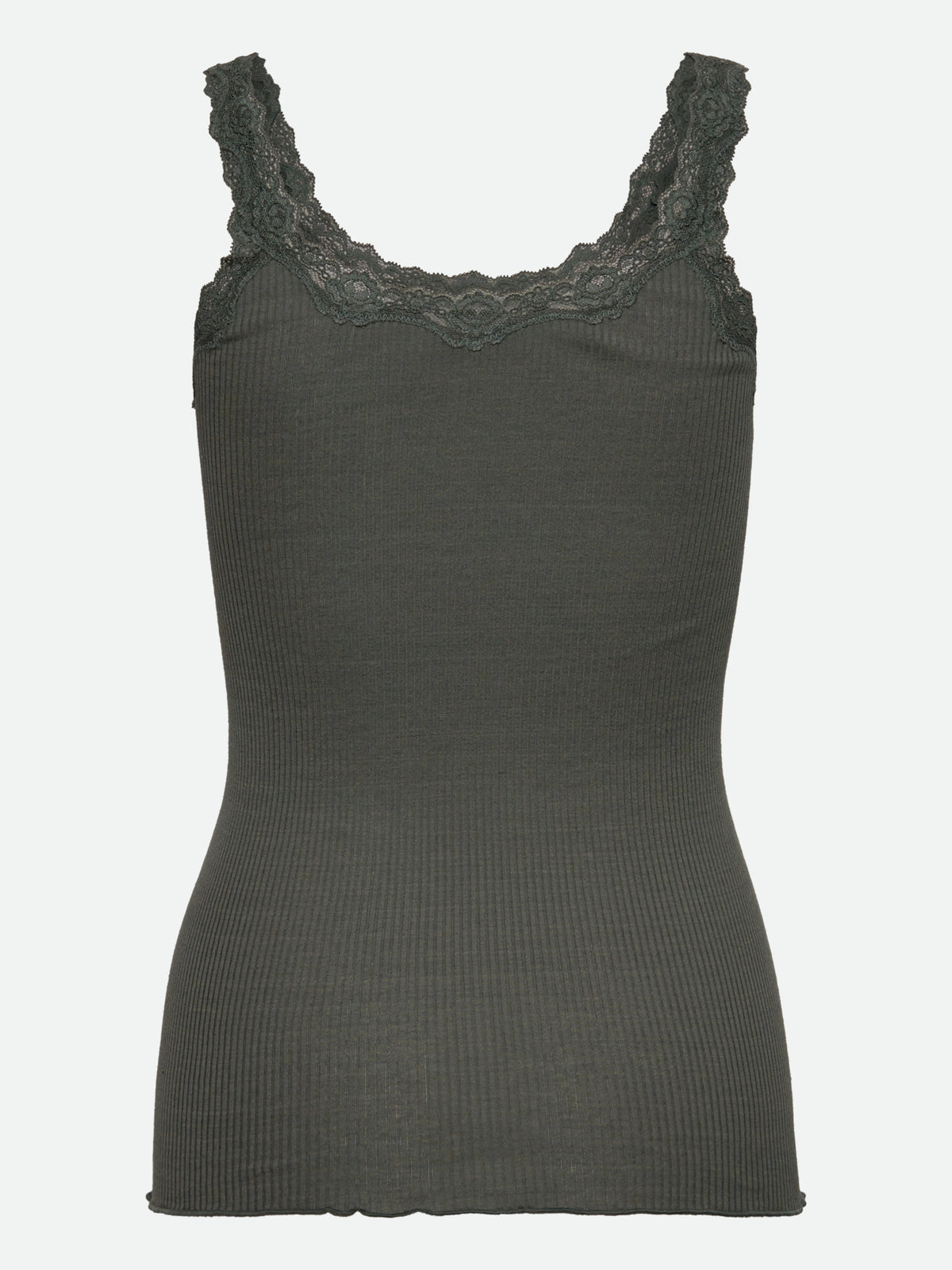 RWBabette Silke SL-top med dyp rygg og blonder