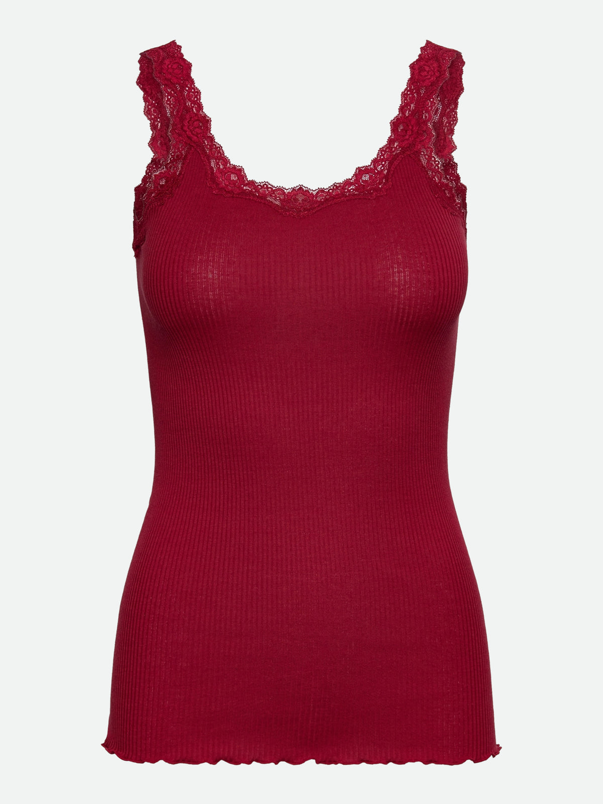 RWBabette Silk Sleeveless Deep Back Lace Top TOP Rosemunde Woman XS karanda red