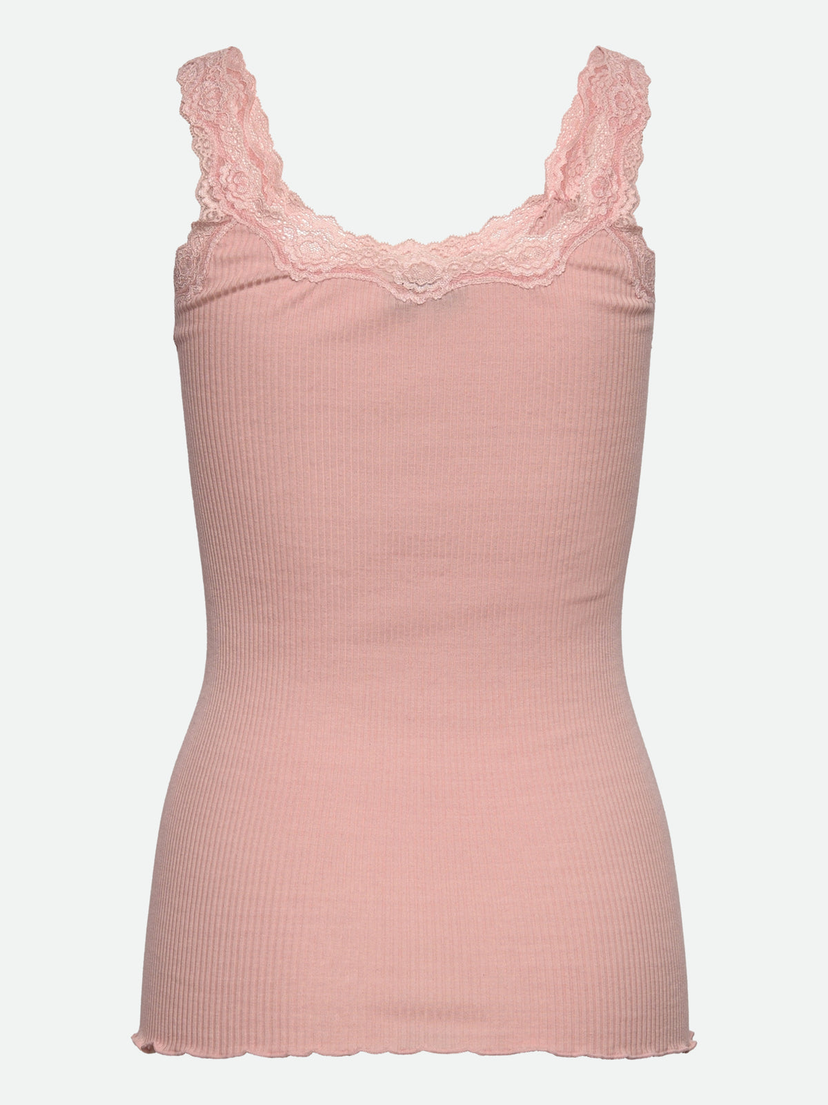 RWBabette Silke SL-top med dyp rygg og blonder