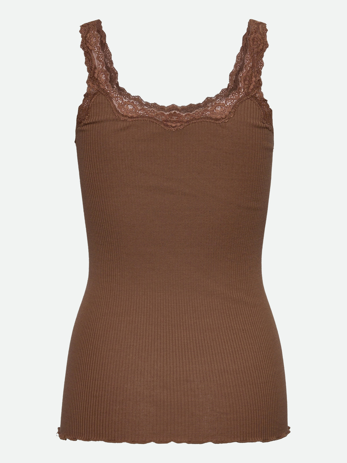 RWBabette Silke SL-top med dyp rygg og blonder