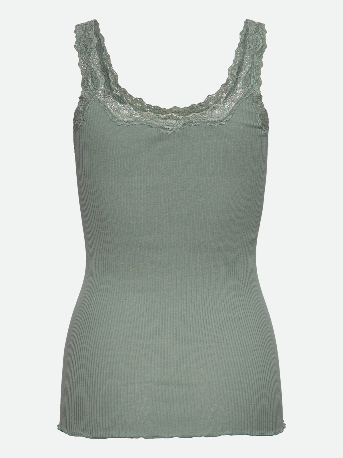 RWBabette Silke SL-top med dyp rygg og blonder