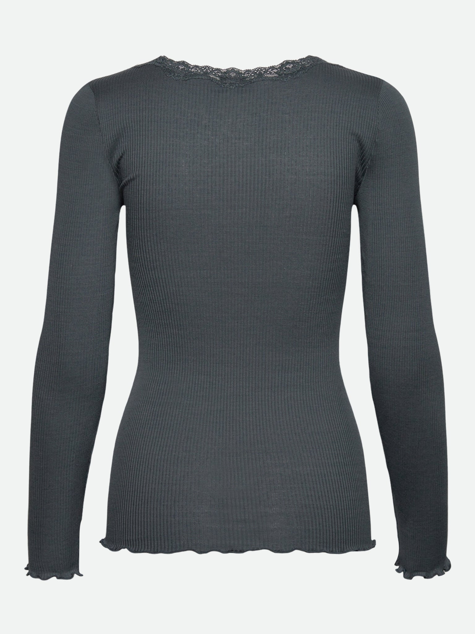 RWBabette Silke Langærmet T-shirt med U-hals og blonde