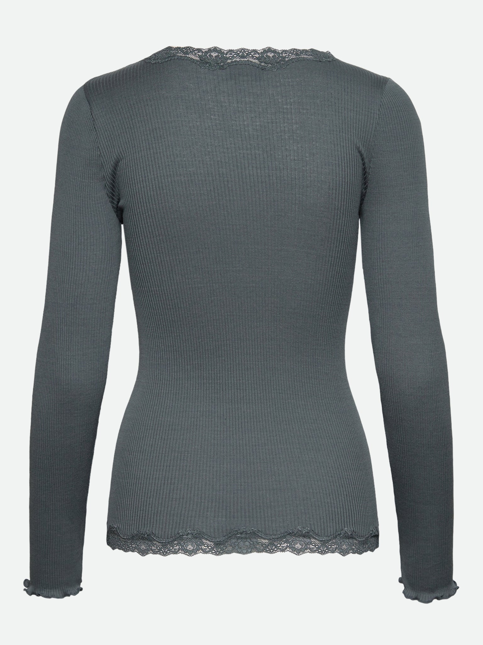 RWBabette Silke Langærmet V-hals Cardigan med blonde