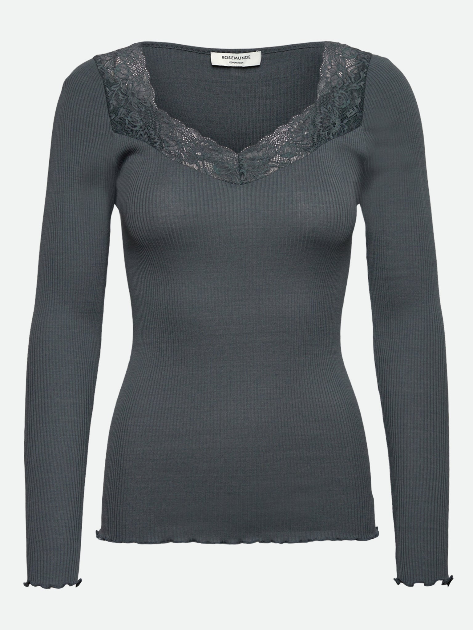 RWBeatha Silk LS Lace T-shirt T-SHIRT LS Rosemunde Woman XS stormy weather