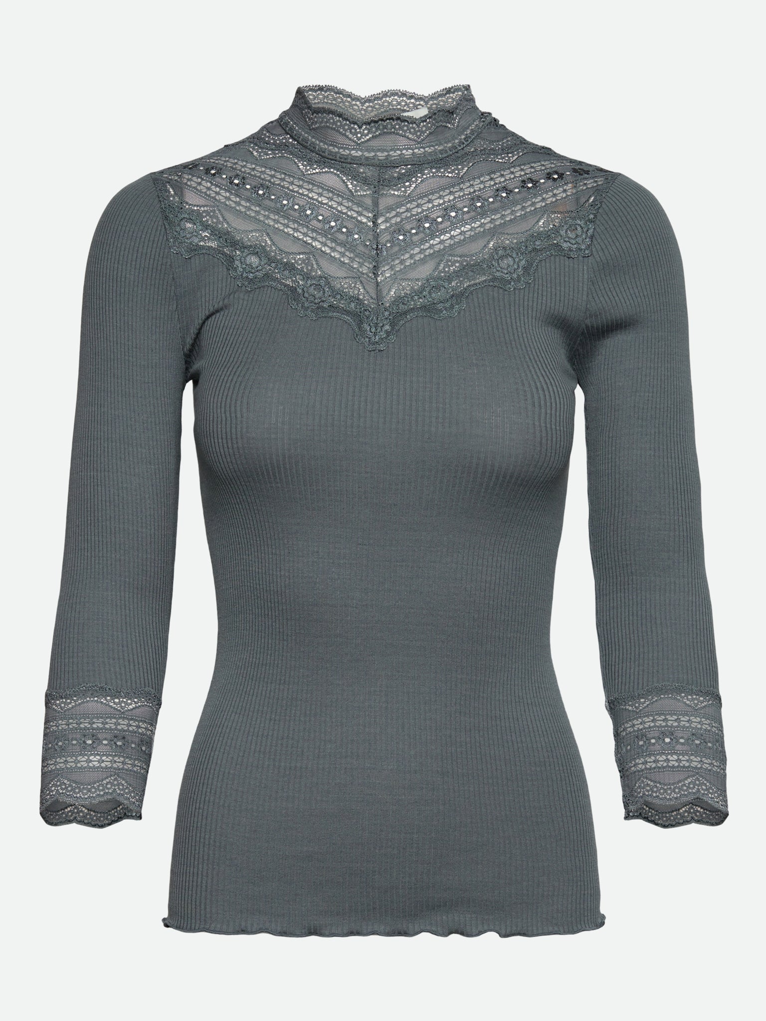 RWBenita Silk 3/4 Turtleneck Lace T-shirt T-SHIRT LS Rosemunde Woman XS stormy weather