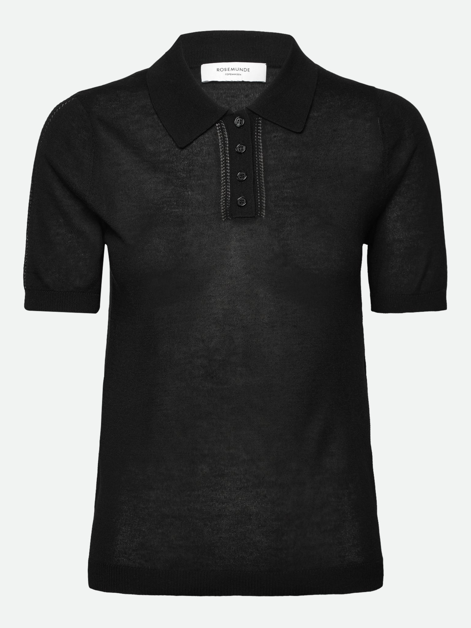 RWSamira Silk SS Polo Pullover PULLOVER Rosemunde Woman XS black