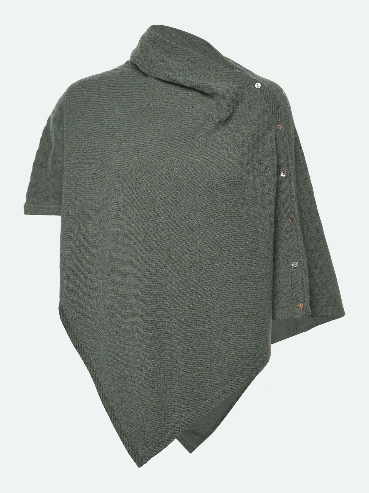 RWLaica Cashmere Pointelle Poncho PONCHO Jiaxing Qianyun USD 0 balsam green
