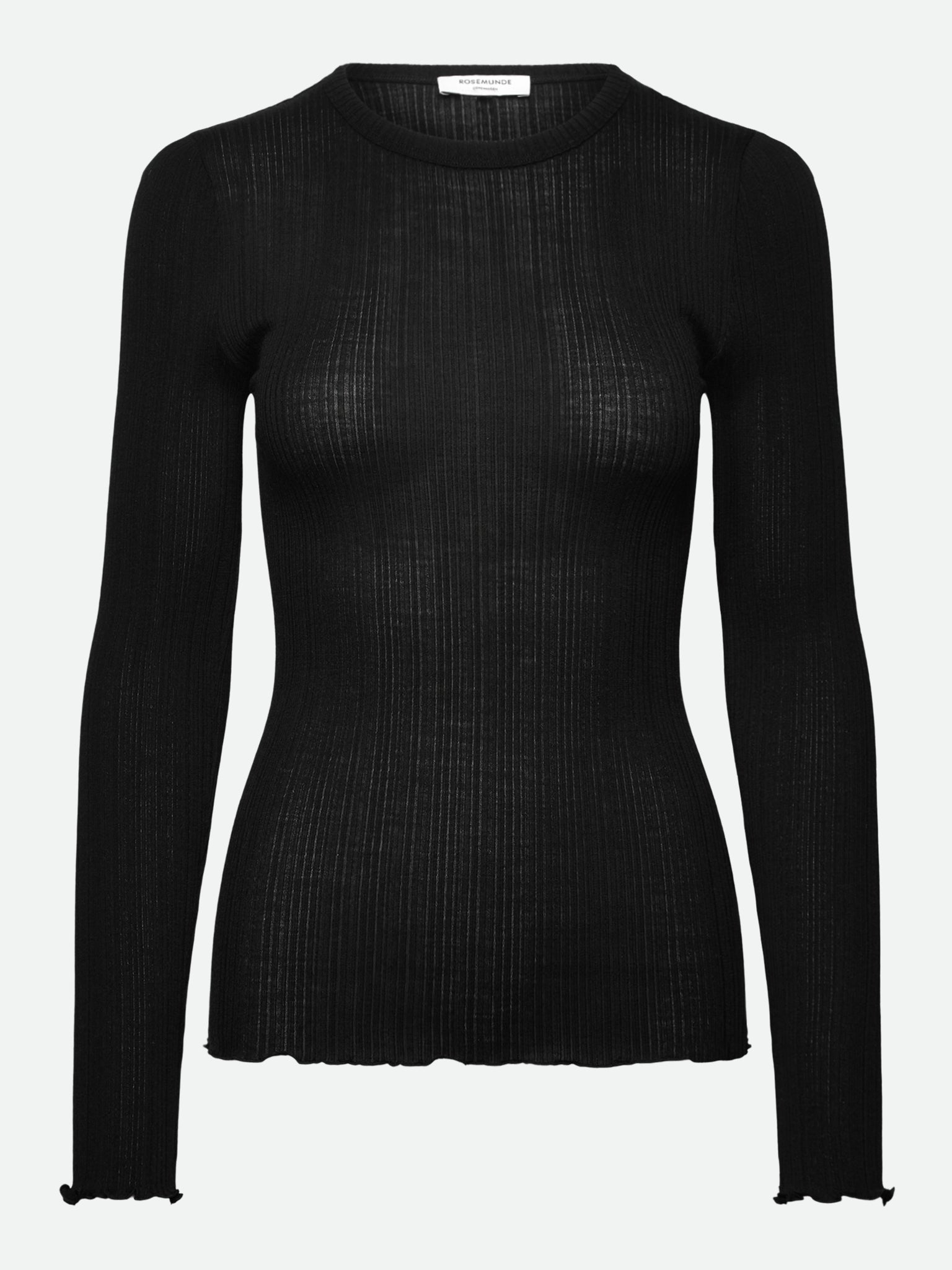 RWElise Wool LS O-neck T-shirt T-SHIRT LS Rosemunde Woman XS black