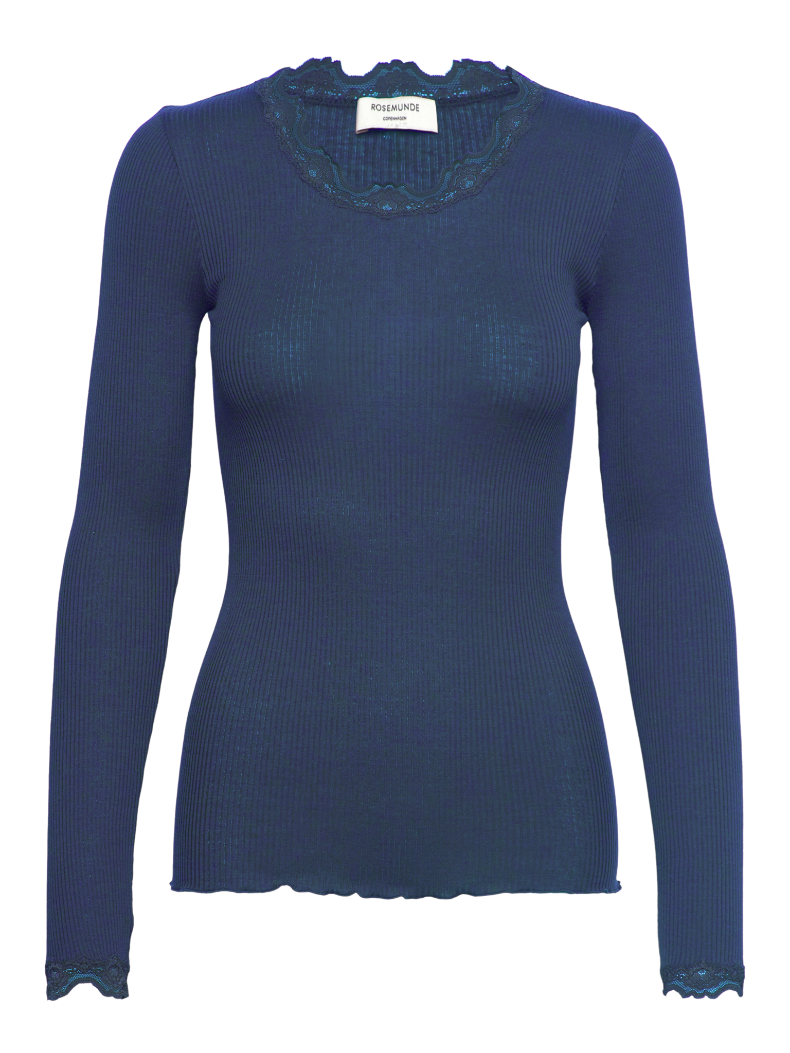 RWBabette Silk LS Lace T-shirt T-SHIRT LS Rosemunde Woman XS ensign blue