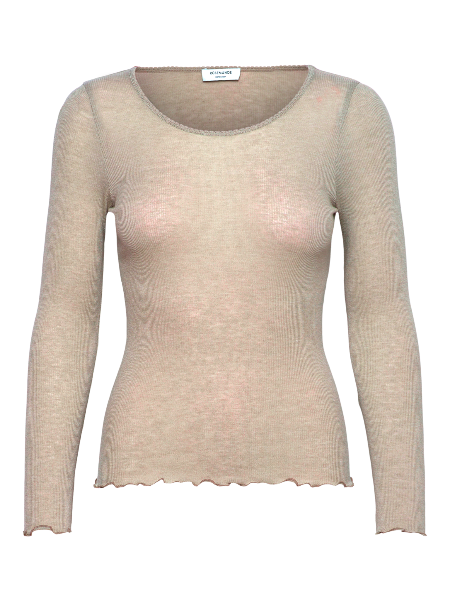 RWBurlington Wool LS O-neck T-shirt T-shirt Rosemunde Woman XS cacao