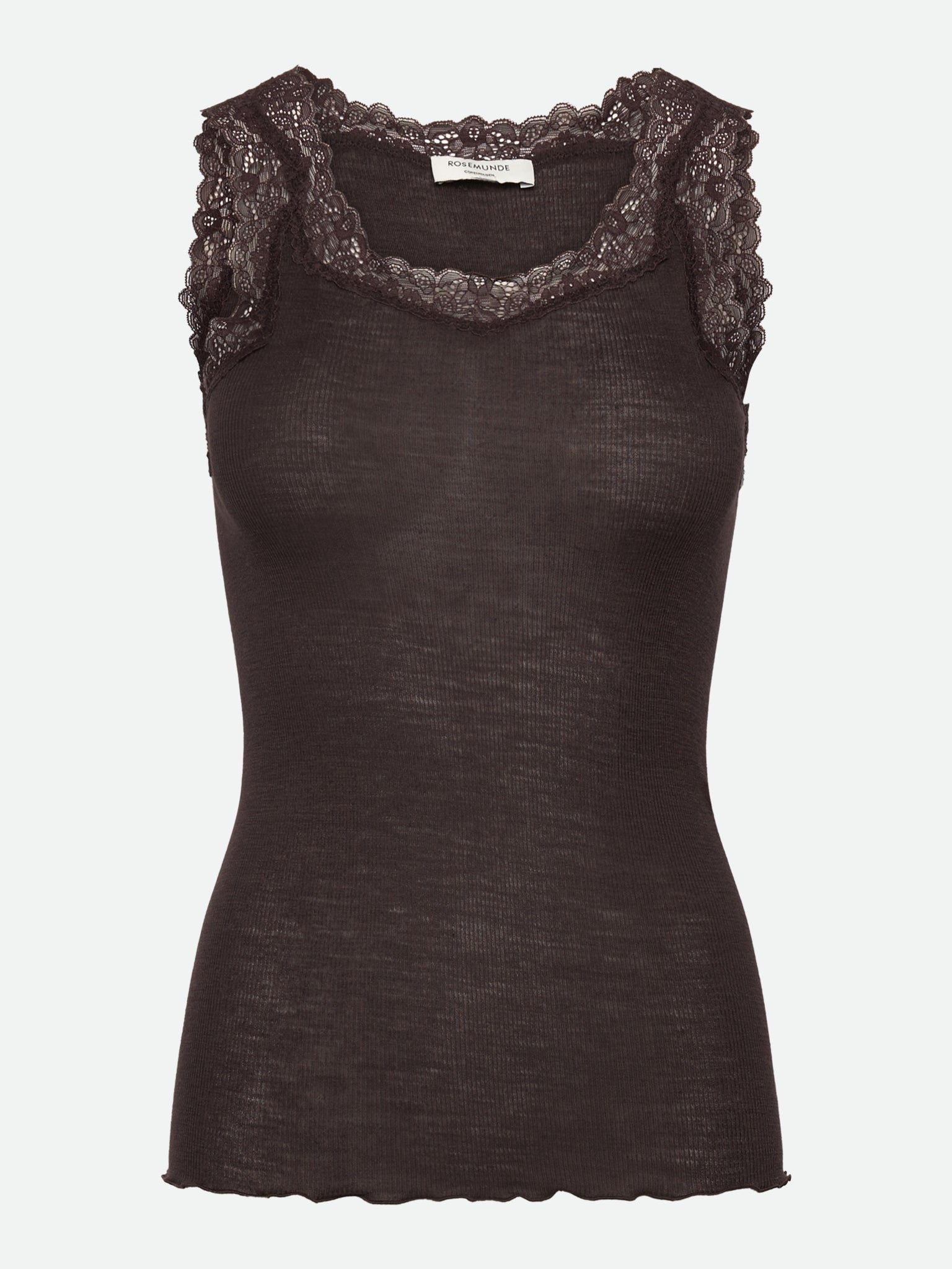 RWBurlington Wool Sleeveless Lace Top TOP Rosemunde Woman XS mole