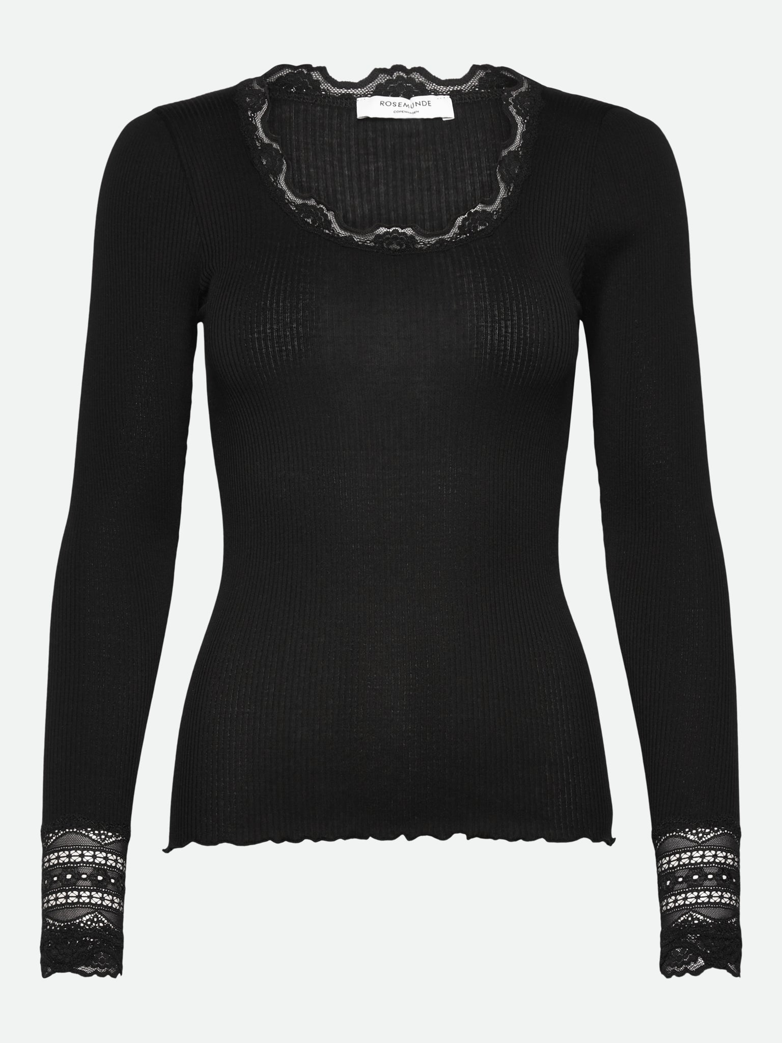 RWBenita Silk LS O-neck Lace T-shirt