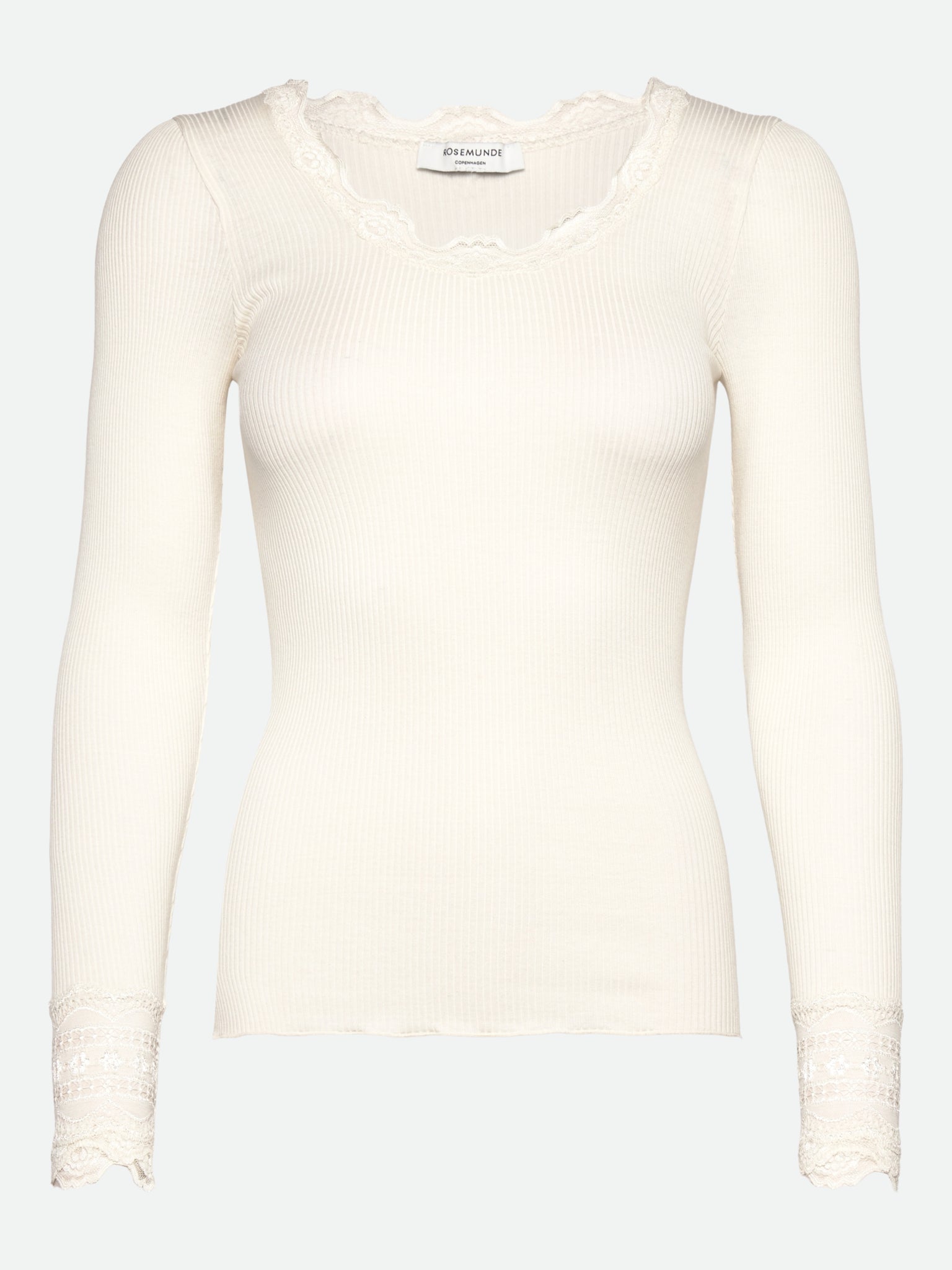 RWBenita Silk Long Sleeve O-neck Lace T-shirt
