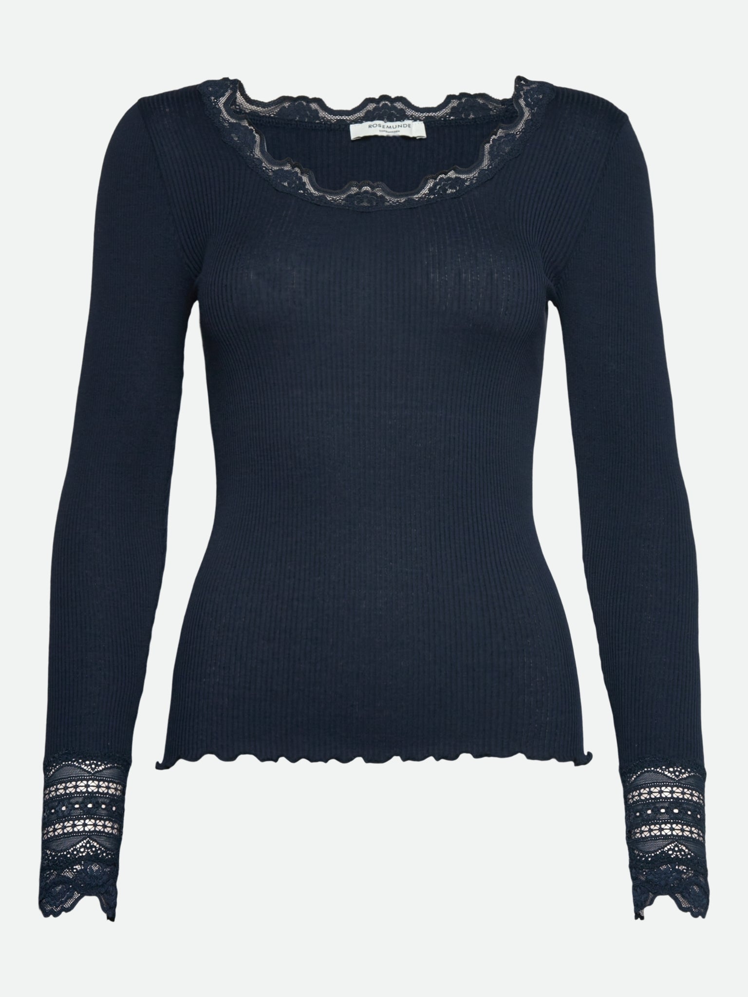 RWBenita Silk LS O-neck Lace T-shirt