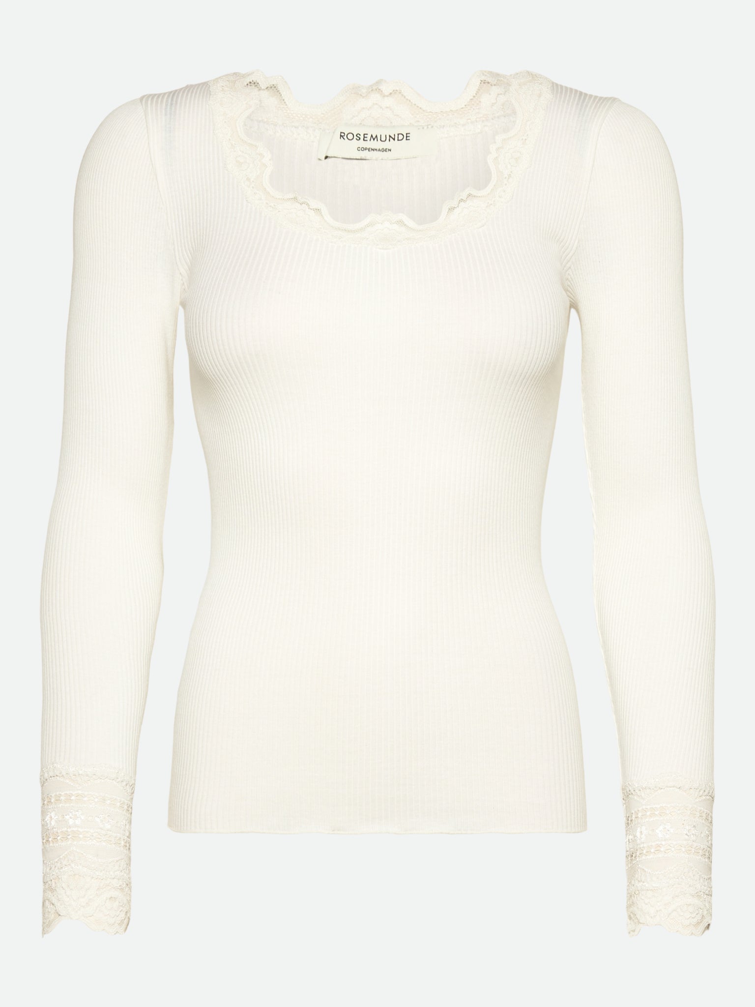 RWBenita Silk LS O-neck Lace T-shirt