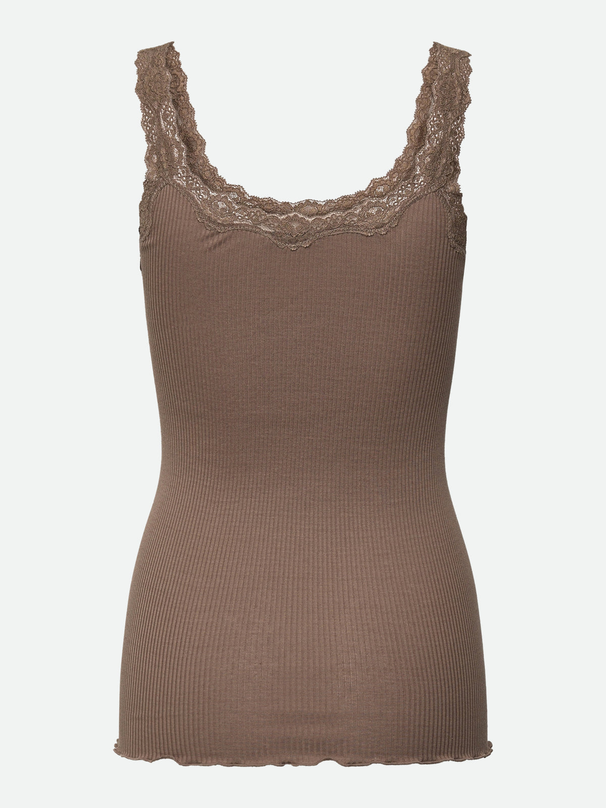 RWBabette Silke SL-top med dyp rygg og blonder