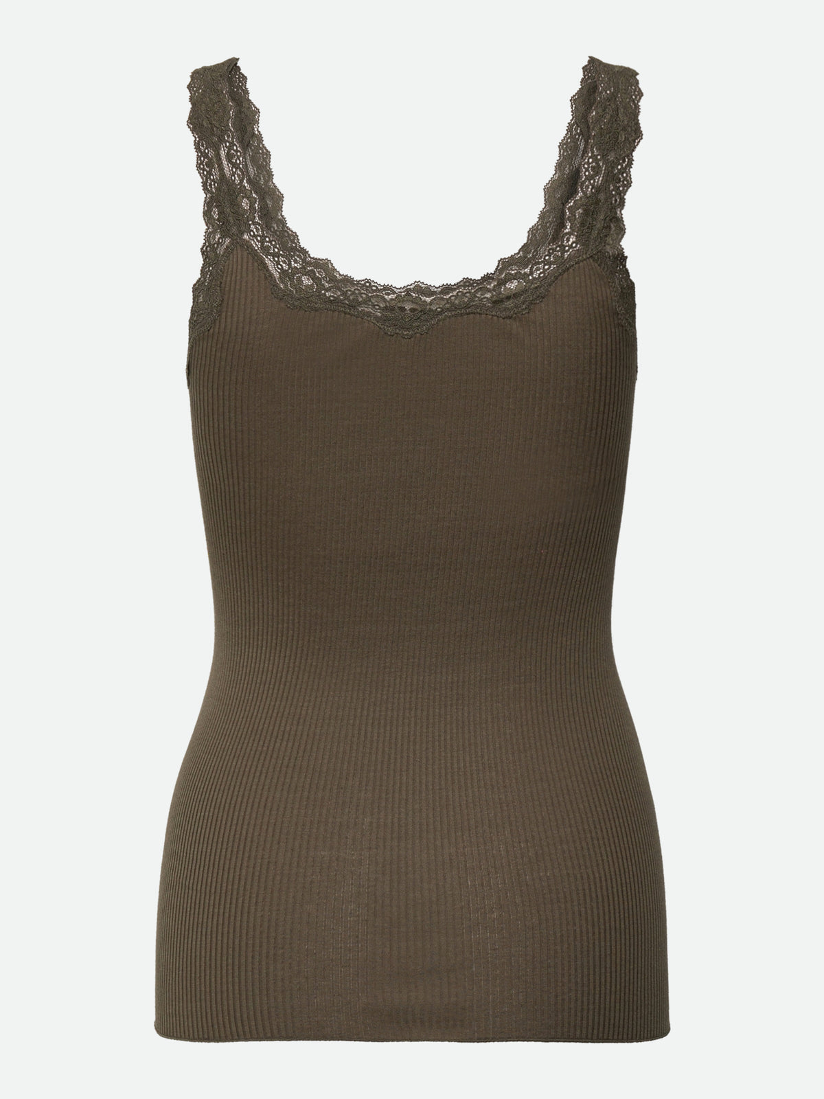 RWBabette Silke SL-top med dyp rygg og blonder