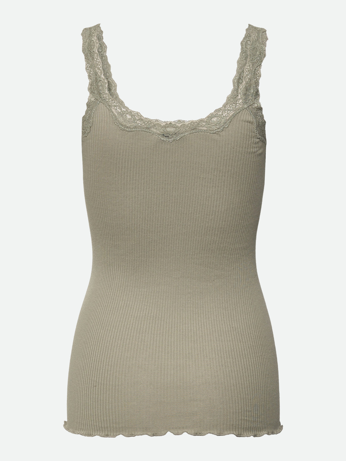 RWBabette Silke SL-top med dyp rygg og blonder
