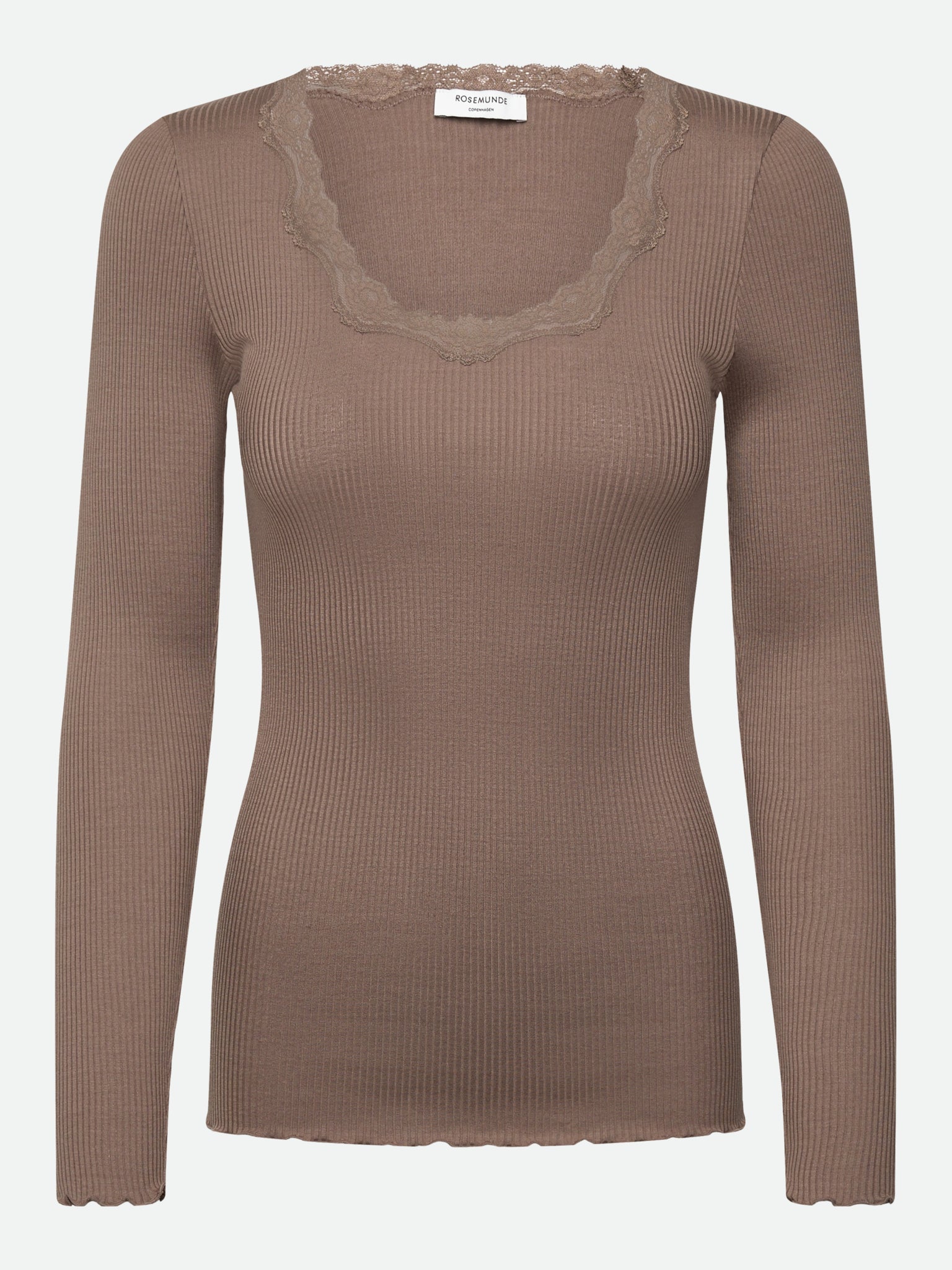 RWBabette Silk Long Sleeve U-neck Lace T-shirt