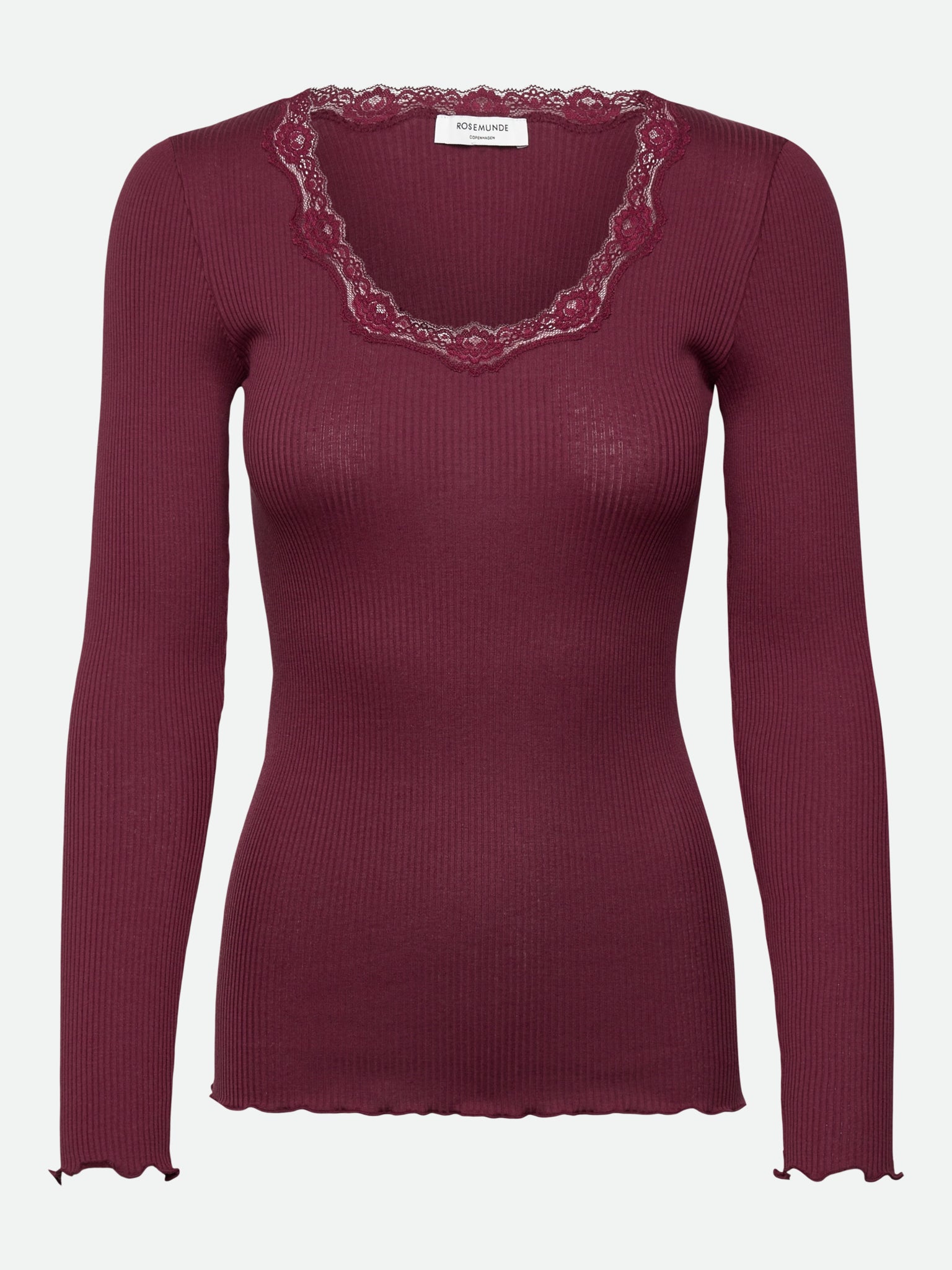 RWBabette Silk Long Sleeve U-neck Lace T-shirt