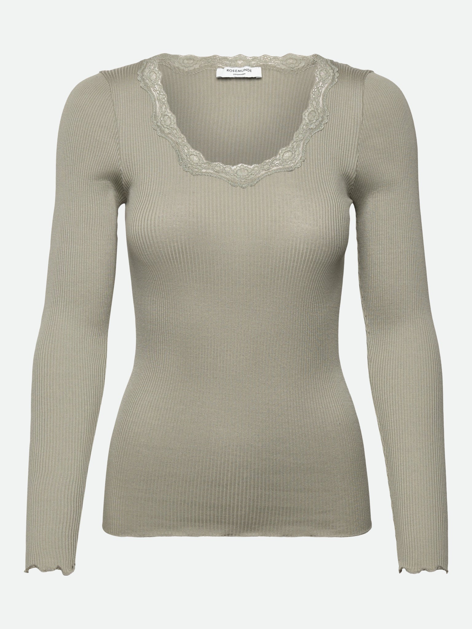 RWBabette Silk Long Sleeve U-neck Lace T-shirt