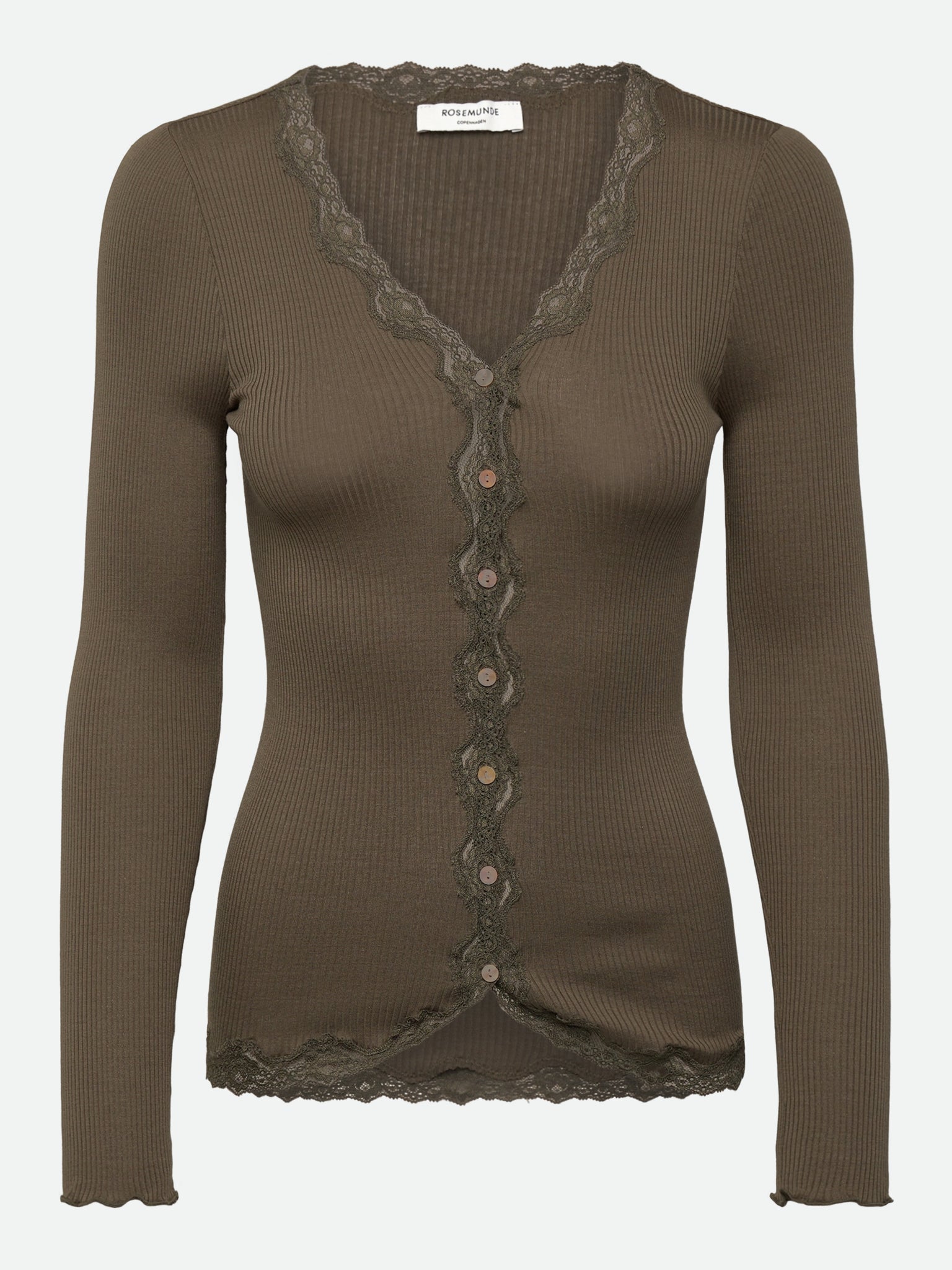 RWBabette Silk Long Sleeve V-neck Lace Cardigan