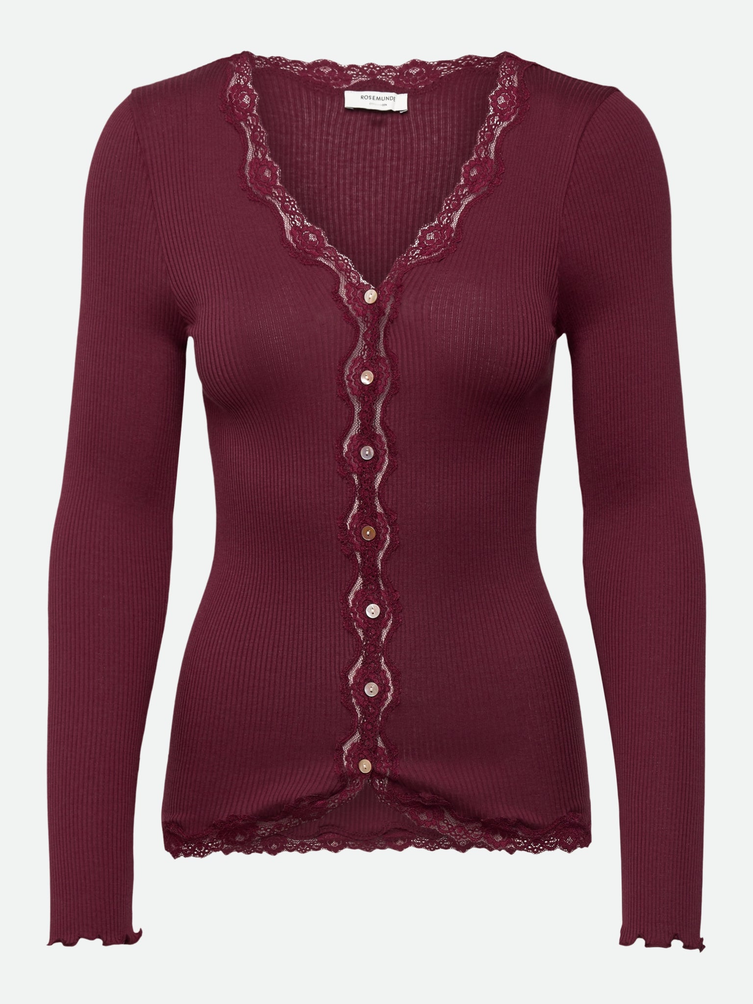 RWBabette Silk Long Sleeve V-neck Lace Cardigan
